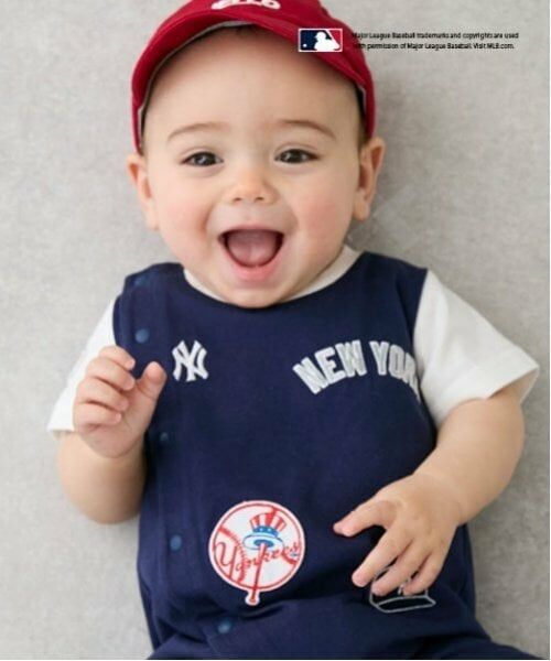 petit main / プティマイン ロンパース | 【MLB】ワッペンカバーオール | 詳細3