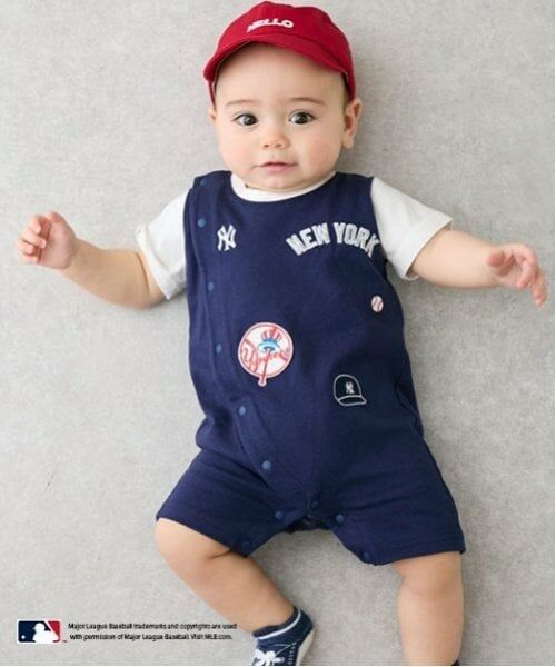 petit main / プティマイン ロンパース | 【MLB】ワッペンカバーオール | 詳細4