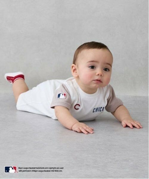 petit main / プティマイン ロンパース | 【MLB】ワッペンカバーオール（アイボリー）