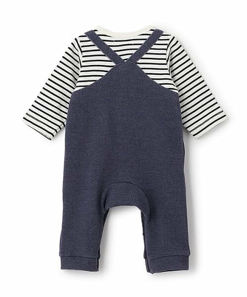 petit main / プティマイン ロンパース | クマ刺しゅうサロペ風カバーオール | 詳細4