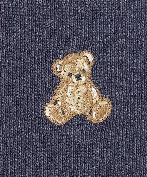 petit main / プティマイン ロンパース | クマ刺しゅうサロペ風カバーオール | 詳細6