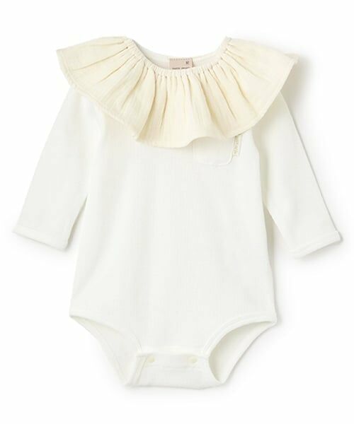 petit main / プティマイン ロンパース | スタイ付きロンパース（アイボリー）