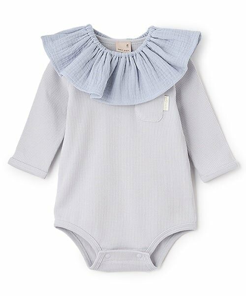 petit main / プティマイン ロンパース | スタイ付きロンパース（ライト ブルー）