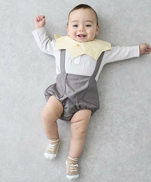 petit main / プティマイン ベビー・キッズウエア | ネクタイ付きロンパース+パンツセット | 詳細2
