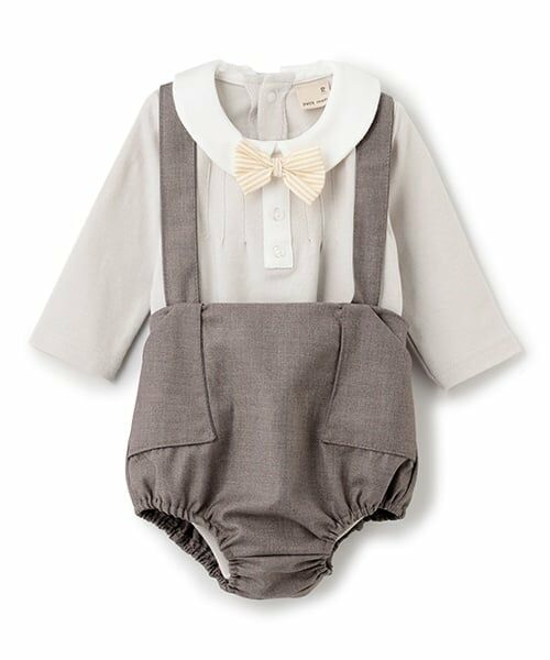 petit main / プティマイン ベビー・キッズウエア | ネクタイ付きロンパース+パンツセット | 詳細4