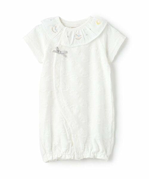 petit main / プティマイン ロンパース | 【弱酸性】衿刺しゅう2WAYオール（オフ ホワイト）