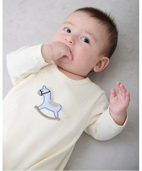 petit main / プティマイン ロンパース | 【弱酸性】モチーフアップリケカバーオール | 詳細1