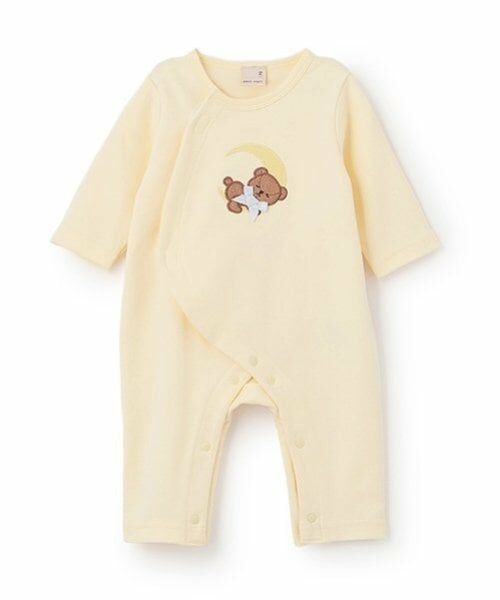 petit main / プティマイン ロンパース | 【弱酸性】モチーフアップリケカバーオール（黄）