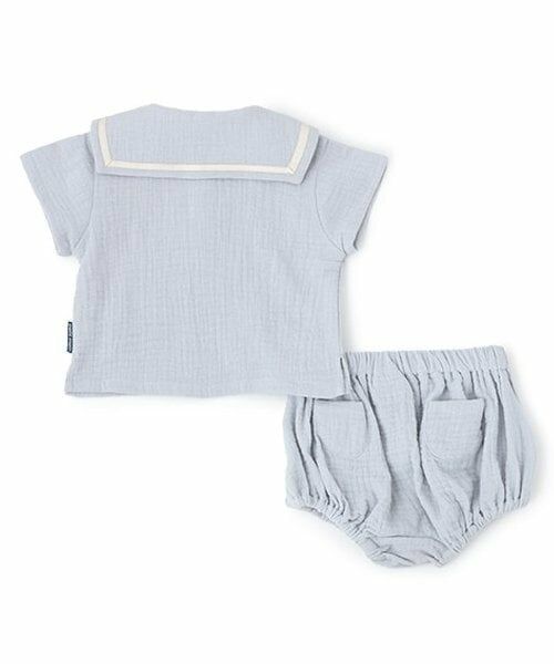 petit main / プティマイン ベビー・キッズウエア | ガーゼセーラーセットアップ | 詳細1