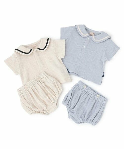 petit main / プティマイン ベビー・キッズウエア | ガーゼセーラーセットアップ | 詳細11