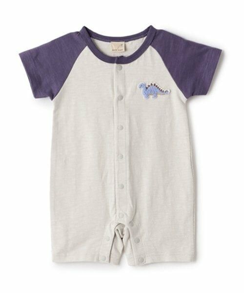 petit main / プティマイン ロンパース | ラグランカバーオール（モデレート ブルー）