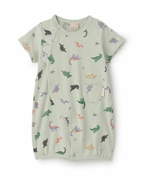 petit main / プティマイン ロンパース | 【弱酸性】恐竜2WAYオール（ライト グリーン）