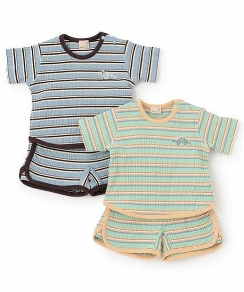 petit main / プティマイン ベビー・キッズウエア | マルチボーダーセットアップ | 詳細13