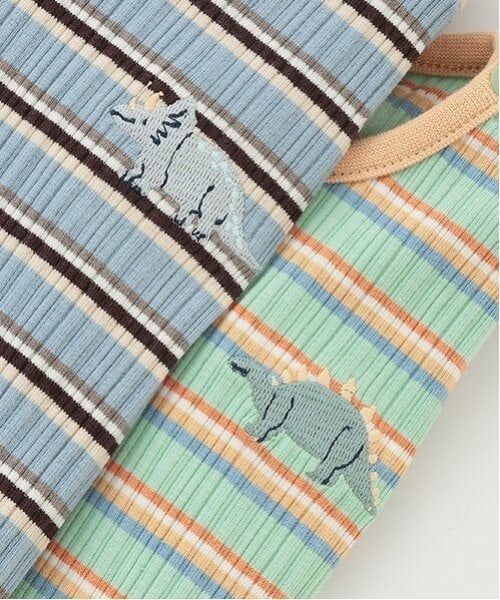 petit main / プティマイン ベビー・キッズウエア | マルチボーダーセットアップ | 詳細5