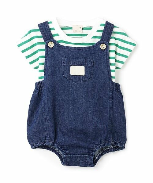 petit main / プティマイン ベビー・キッズウエア | サロペットセットアップ（グリーン）