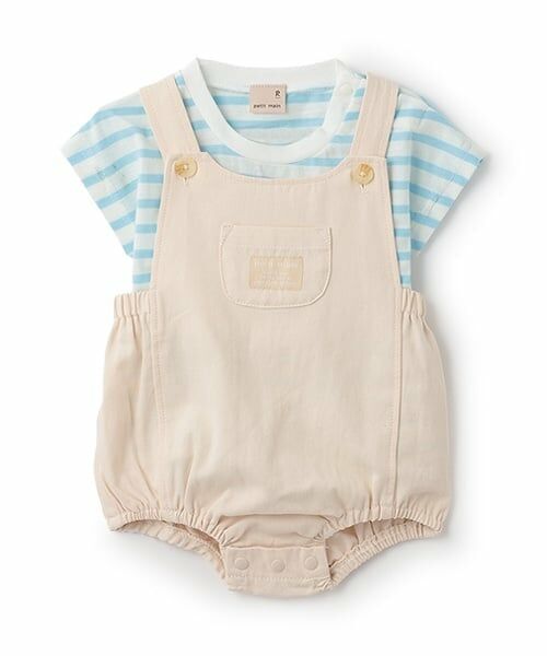 petit main / プティマイン ベビー・キッズウエア | サロペットセットアップ（ライト ブルー）