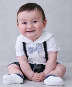 petit main / プティマイン ロンパース | 半袖おめかしカバーオール