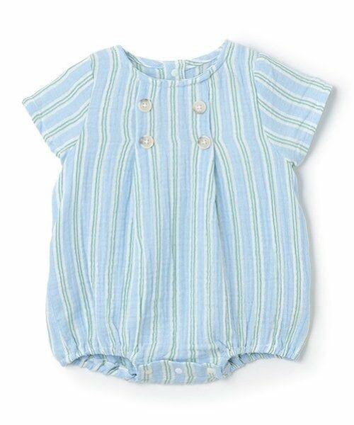 petit main / プティマイン ロンパース | ガーゼロンパース（ライト ブルー）
