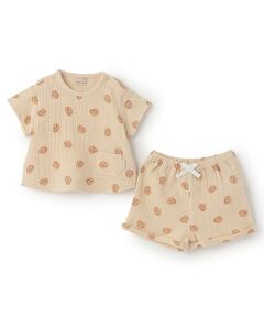 petit main / プティマイン ベビー・キッズウエア | ガーゼ総柄セットアップ