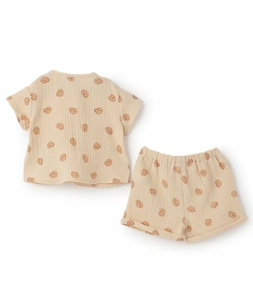 petit main / プティマイン ベビー・キッズウエア | ガーゼ総柄セットアップ | 詳細3