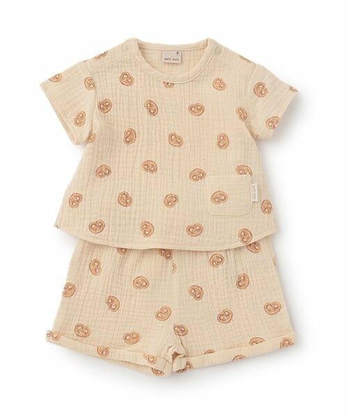 petit main / プティマイン ベビー・キッズウエア | ガーゼ総柄セットアップ | 詳細4