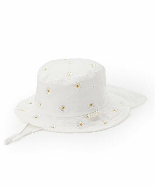 petit main / プティマイン ベビー・キッズグッズ | 【遮熱】刺しゅうバケットハット（オフ ホワイト）