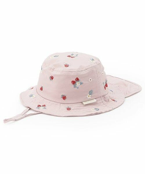 petit main / プティマイン ベビー・キッズグッズ | 【遮熱】刺しゅうバケットハット（ライト ピンク）