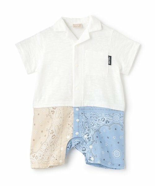 petit main / プティマイン ロンパース | 【リンク】アソート柄パンツカバーオール（アイボリー）