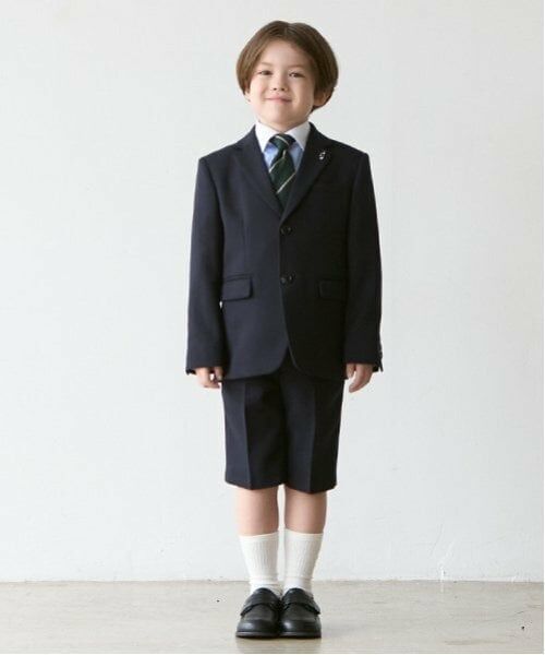 petit main / プティマイン セットアップ | 紺JK＋ショートパンツセット（紺）