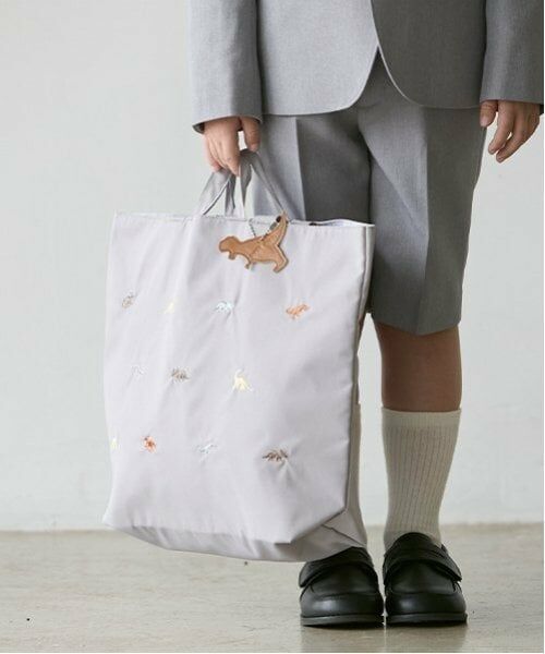 petit main / プティマイン トートバッグ | 刺しゅうレッスンバッグ（グレー）