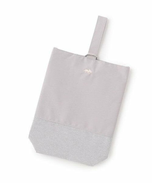 petit main / プティマイン インテリア・生活雑貨・ホビー・ステーショナリー | 切替刺しゅうシューズバッグ（グレー）