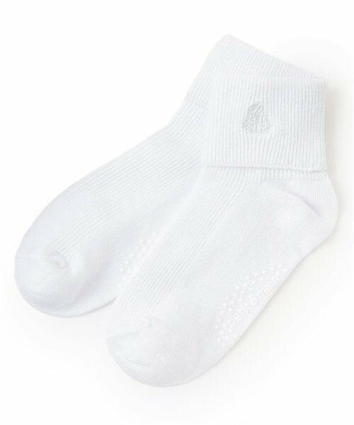 petit main / プティマイン ソックス | 刺繍二つ折りソックス（オフ ホワイト）