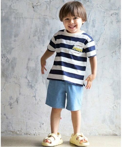 petit main / プティマイン ショート・ハーフ・半端丈パンツ | 【プティプラ】BOYSハーフパンツ（サックス）