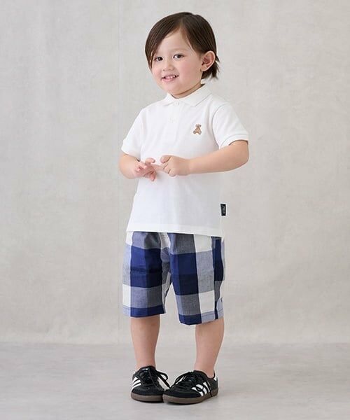 petit main / プティマイン ショート・ハーフ・半端丈パンツ | 【リンク】柄アソートハーフパンツ(キッズ)（紺）