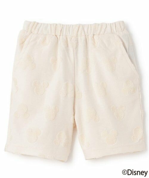 petit main / プティマイン ショート・ハーフ・半端丈パンツ | 【Disney】パイルジャガードハーフパンツ（ECRU(キナリ)）