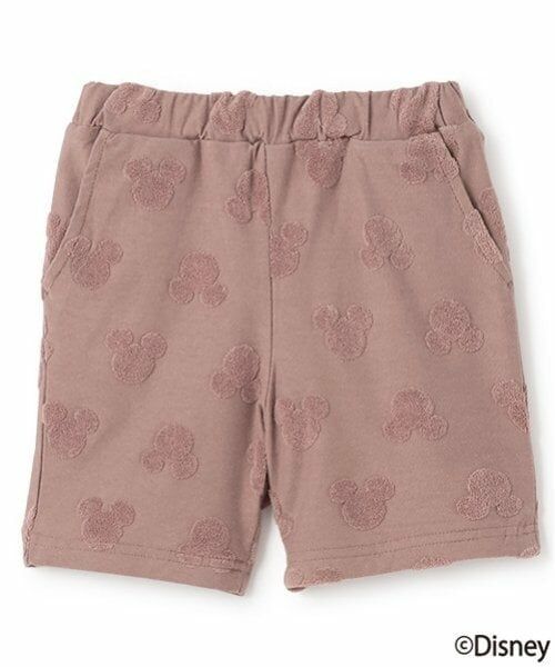 petit main / プティマイン ショート・ハーフ・半端丈パンツ | 【Disney】パイルジャガードハーフパンツ（モカ茶）