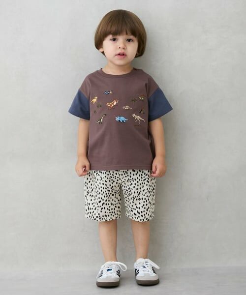 petit main / プティマイン ショート・ハーフ・半端丈パンツ | 総柄ハーフパンツ（オフ ホワイト）