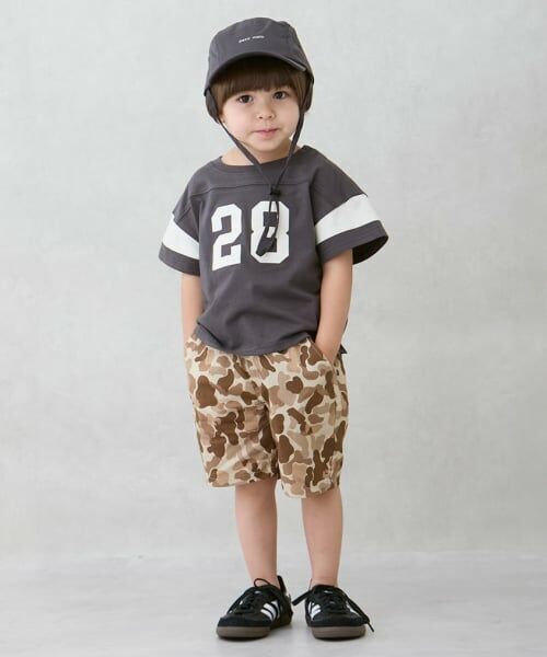 petit main / プティマイン ショート・ハーフ・半端丈パンツ | 総柄ハーフパンツ（カーキ）