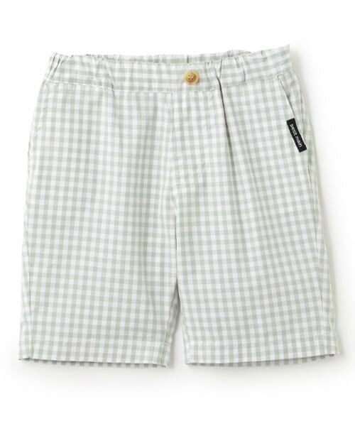 petit main / プティマイン ショート・ハーフ・半端丈パンツ | 【リンク】チェックハーフパンツ(キッズ)（ライト グリーン）