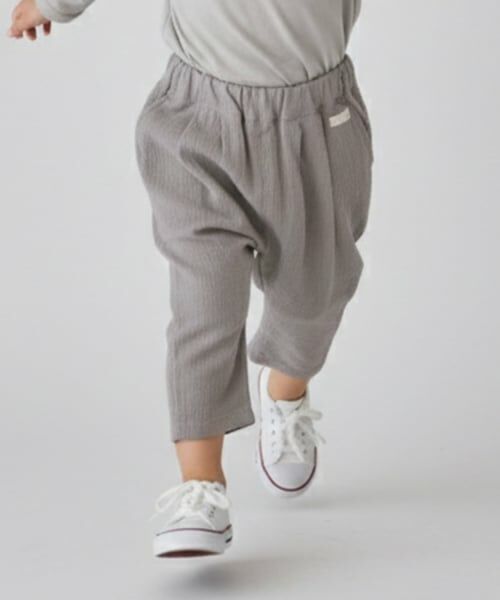 petit main / プティマイン その他パンツ | 【防汚加工】楊柳クロップドパンツ(グレー)