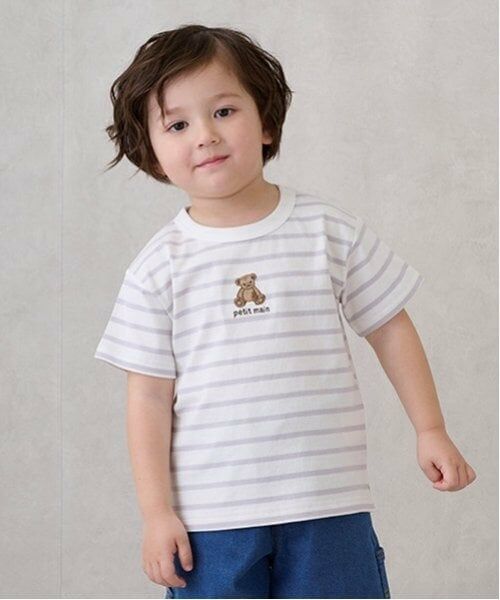 petit main / プティマイン Tシャツ | 【プティプラ】BOYS半袖Tシャツ（ライト グレー）