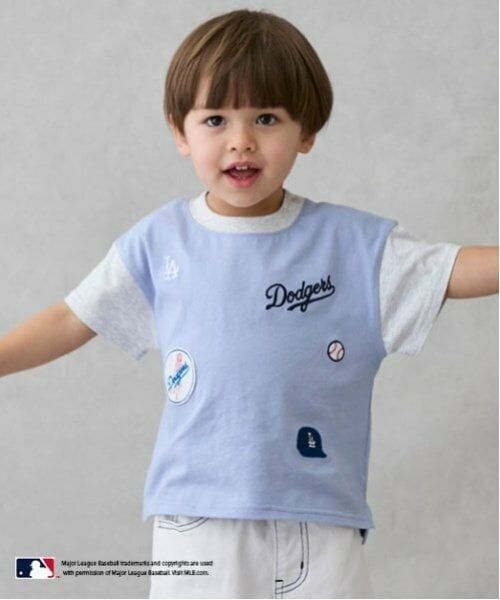 petit main / プティマイン Tシャツ | 【MLB】ワッペンTシャツ（サックス）