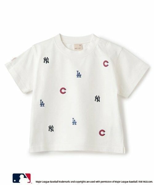 petit main / プティマイン Tシャツ | 【MLB】3チーム刺しゅうTシャツ（オフ ホワイト）