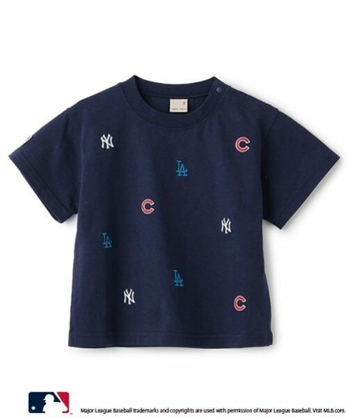 petit main / プティマイン Tシャツ | 【MLB】3チーム刺しゅうTシャツ（紺）