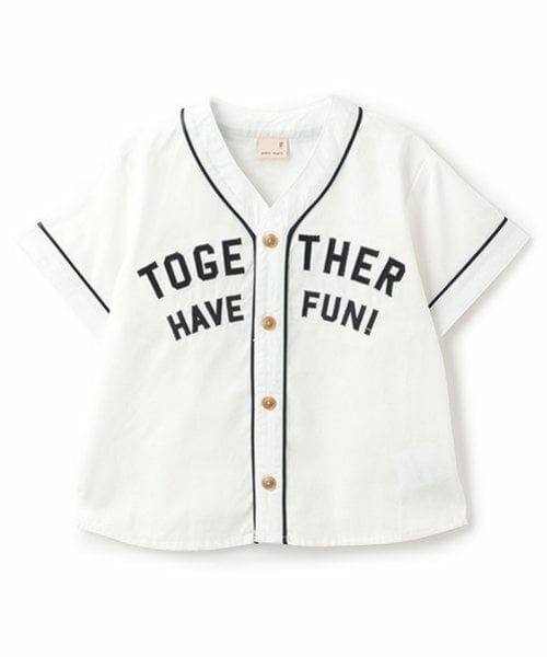 petit main / プティマイン シャツ・ブラウス | ベースボール半袖シャツ（オフ ホワイト）