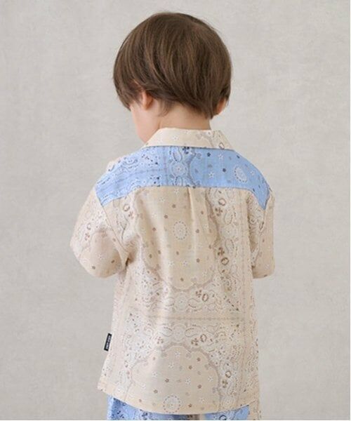 petit main / プティマイン シャツ・ブラウス | 【リンク】マルチ柄開衿半袖シャツ(キッズ) | 詳細1