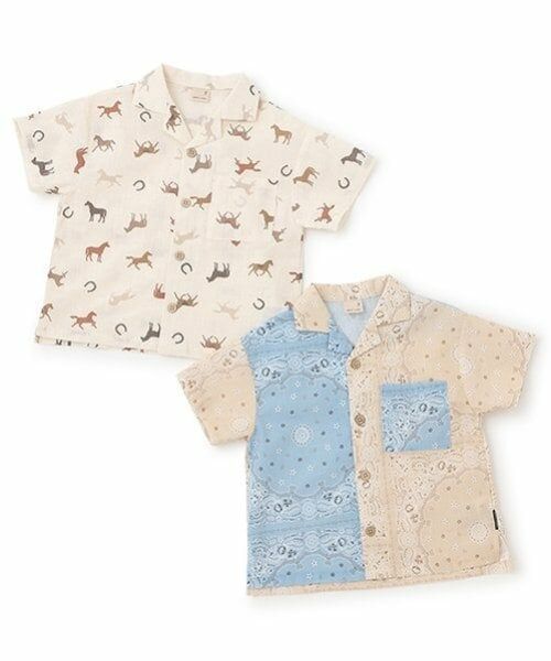 petit main / プティマイン シャツ・ブラウス | 【リンク】マルチ柄開衿半袖シャツ(キッズ) | 詳細15