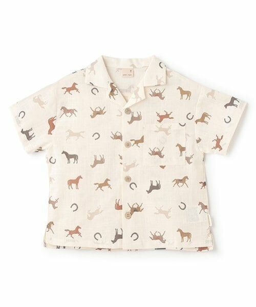 petit main / プティマイン シャツ・ブラウス | 【リンク】マルチ柄開衿半袖シャツ(キッズ) | 詳細7