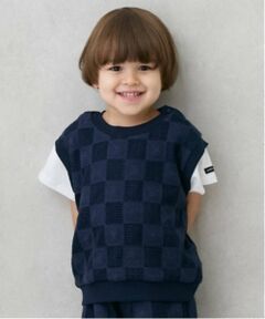 petit main / プティマイン Tシャツ | スクエア刺しゅうドッキング半袖Tシャツ