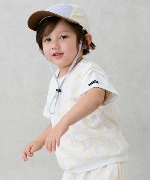 petit main / プティマイン Tシャツ | スクエア刺しゅうドッキング半袖Tシャツ | 詳細2